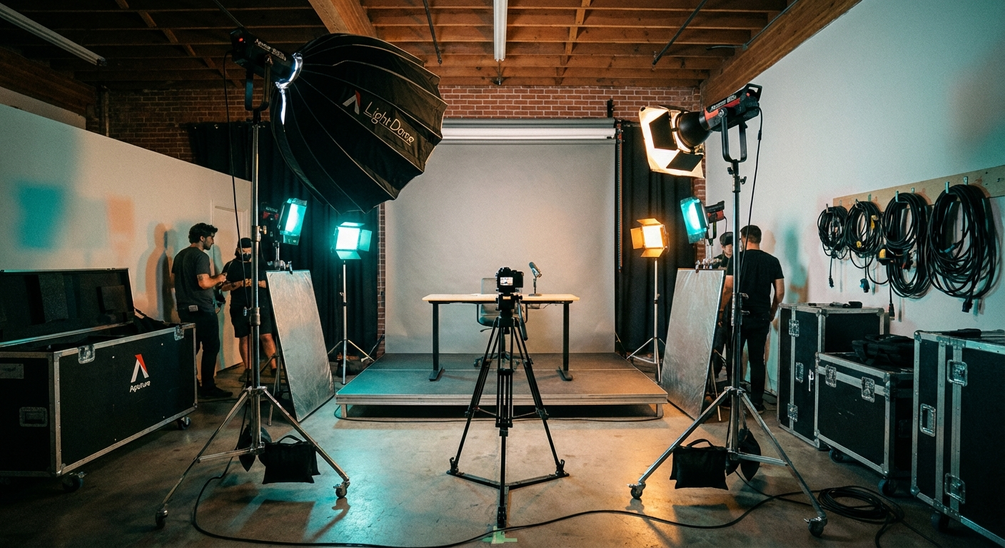 Professional lighting rig for live streaming