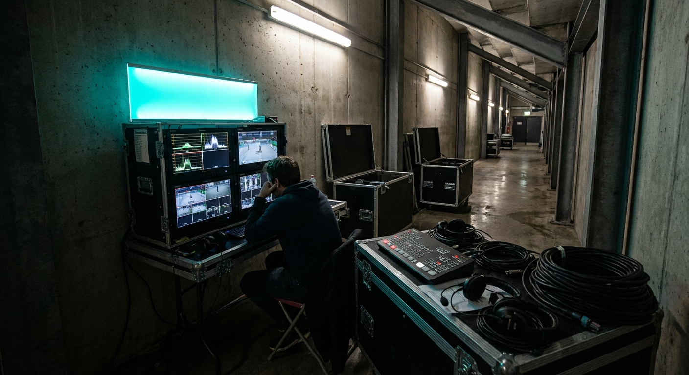 Mobile live stream control station with monitors
